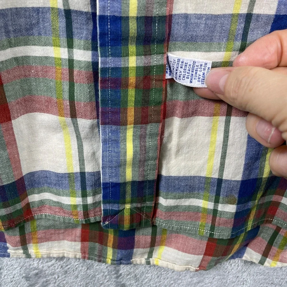 Ralph Lauren Vintage Plaid‎ Button Down Shirt Men's XL Classic Fit Retro 90s